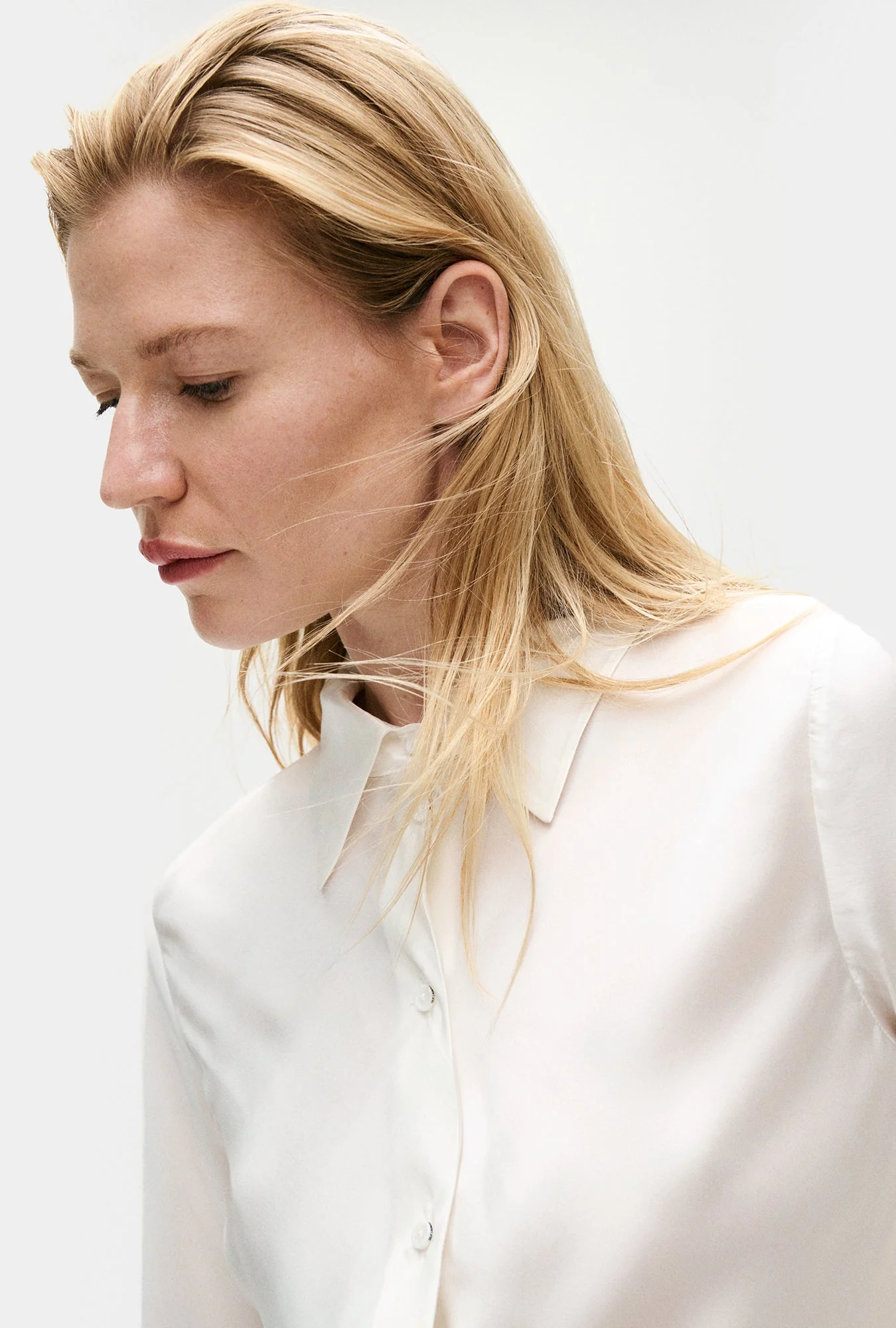 Silk Laundry BIAS CUT SHIRT - WHITE - Image 7