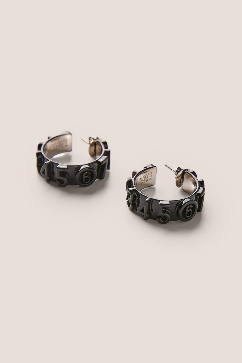 MM6 MAISON MARGIELA Numeric Hoop earrings - Black - Image 3