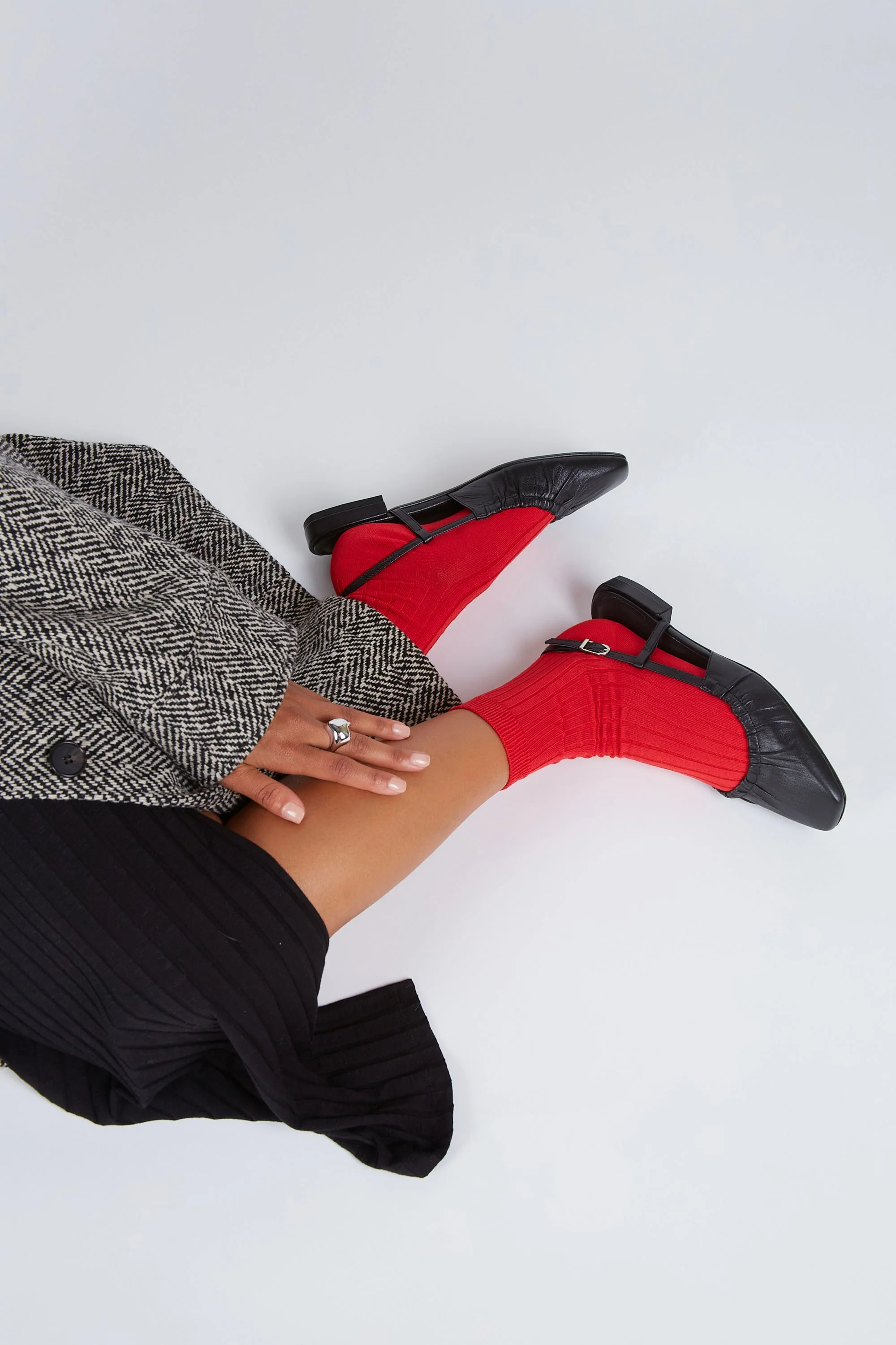 "INTENTIONALLY __________." DAFF SLINGBACK FLAT - Black/Cream - Image 2