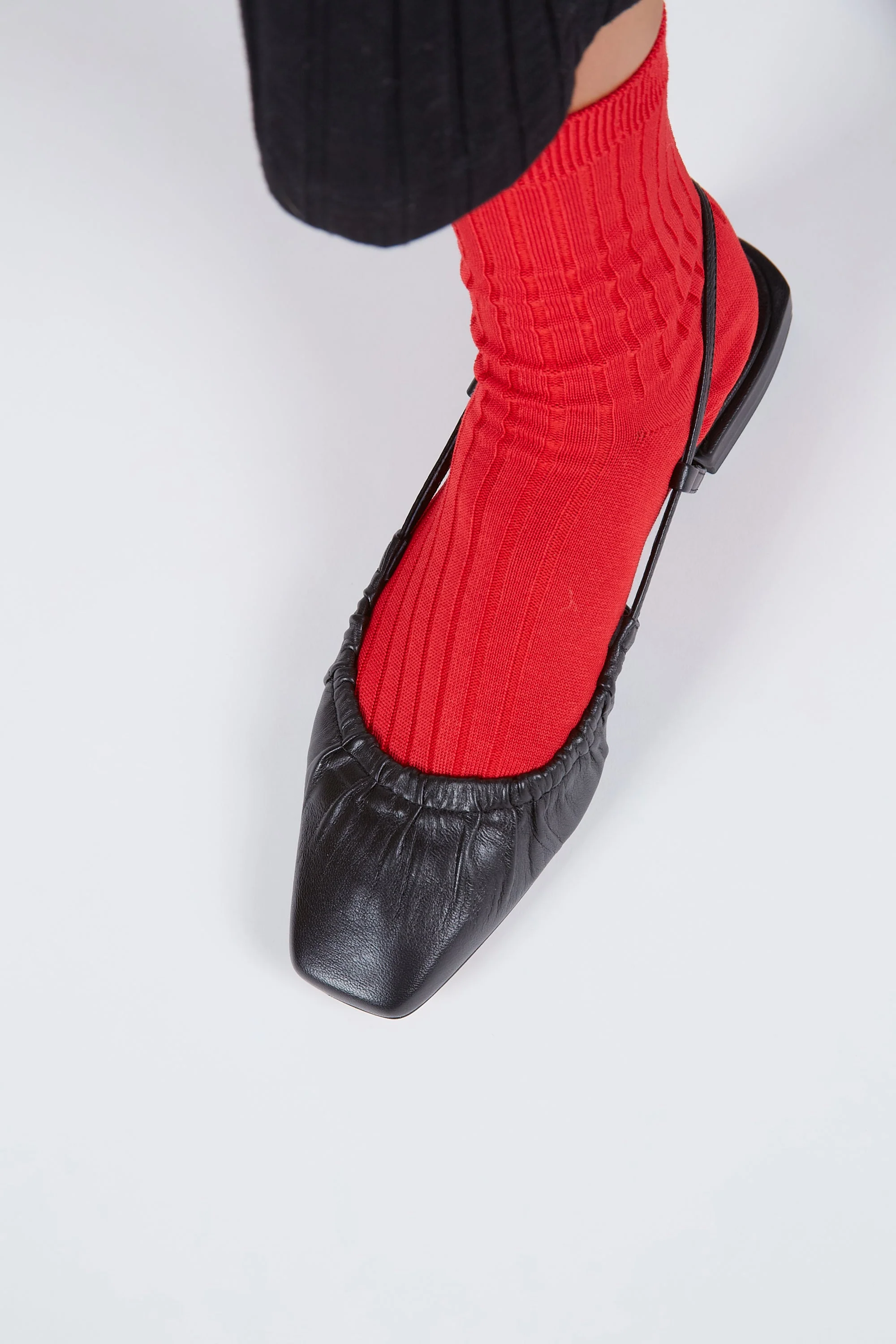 "INTENTIONALLY __________." DAFF SLINGBACK FLAT - Black/Cream - Image 3