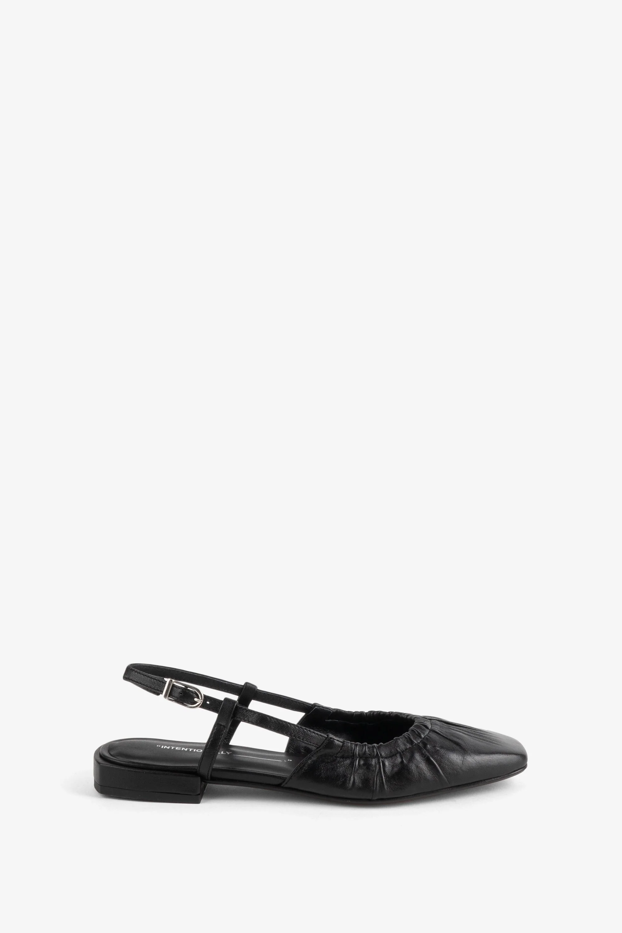 "INTENTIONALLY __________." DAFF SLINGBACK FLAT - Black/Cream - Image 7