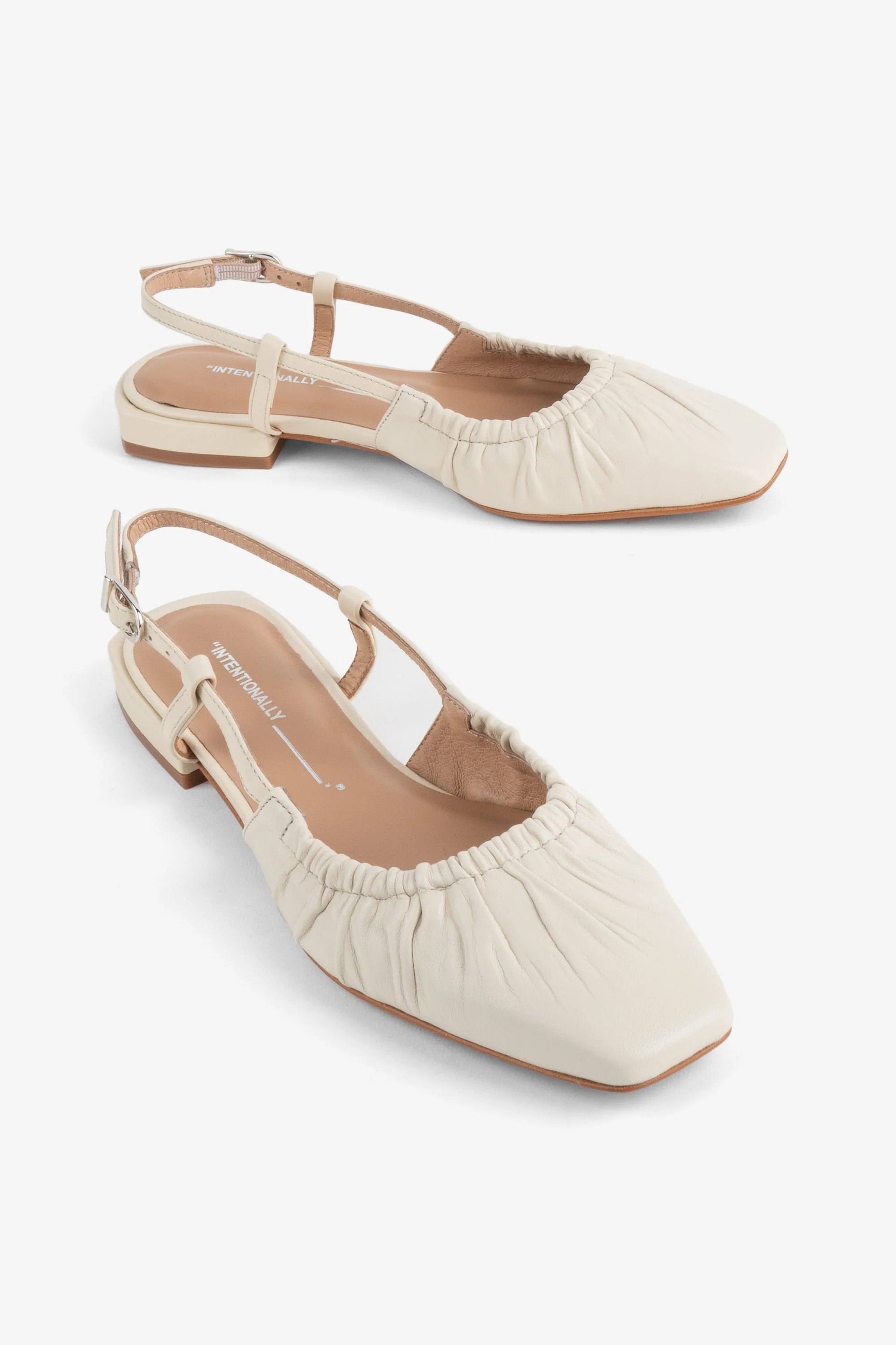 "INTENTIONALLY __________." DAFF SLINGBACK FLAT - Black/Cream - Image 9