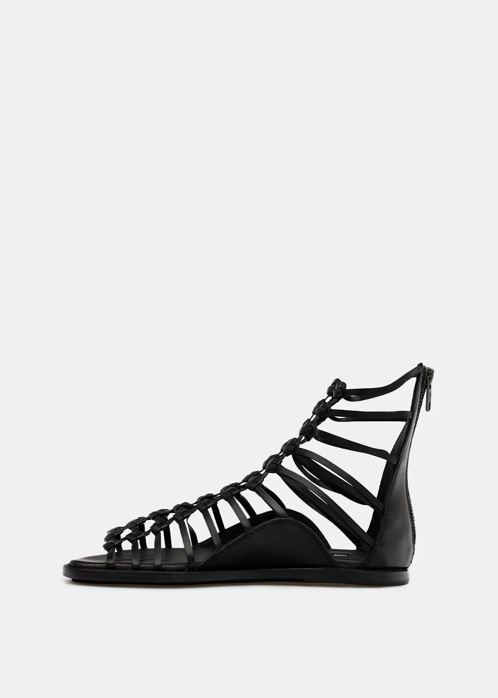 Ann Demeulemeester Black Woven Strap Flats - Black - Image 2