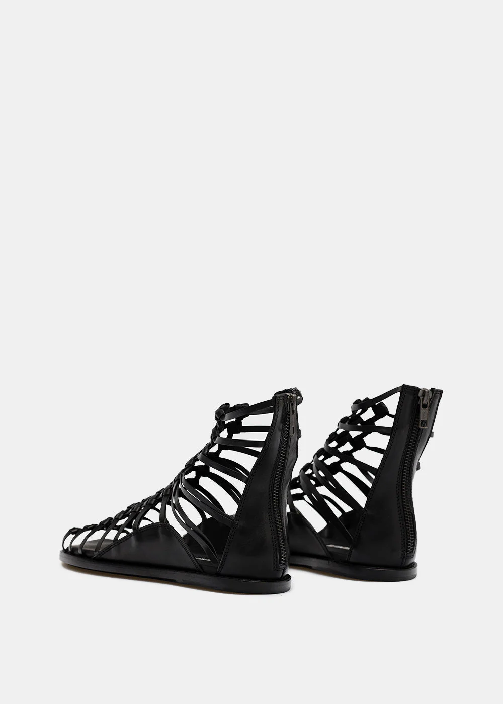 Ann Demeulemeester Black Woven Strap Flats - Black - Image 4
