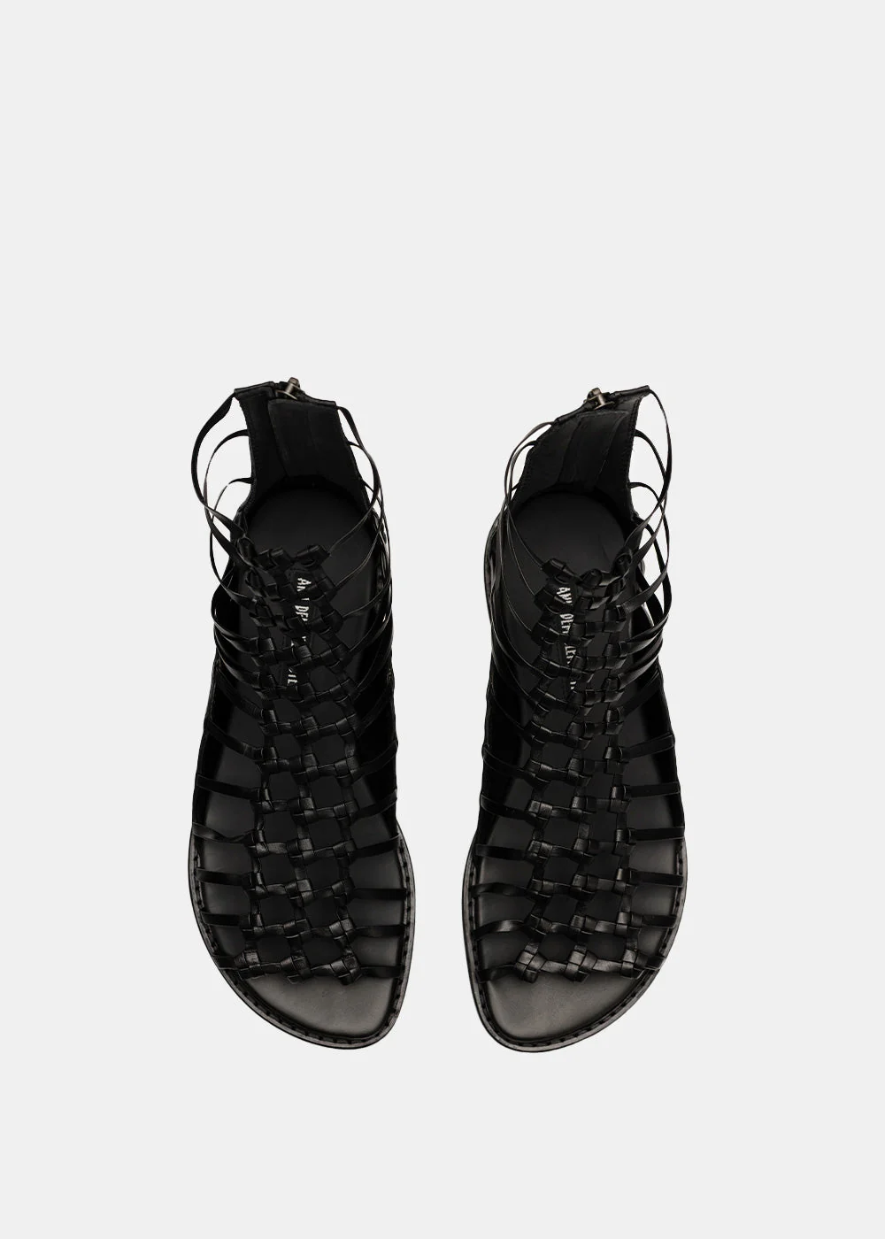 Ann Demeulemeester Black Woven Strap Flats - Black - Image 5
