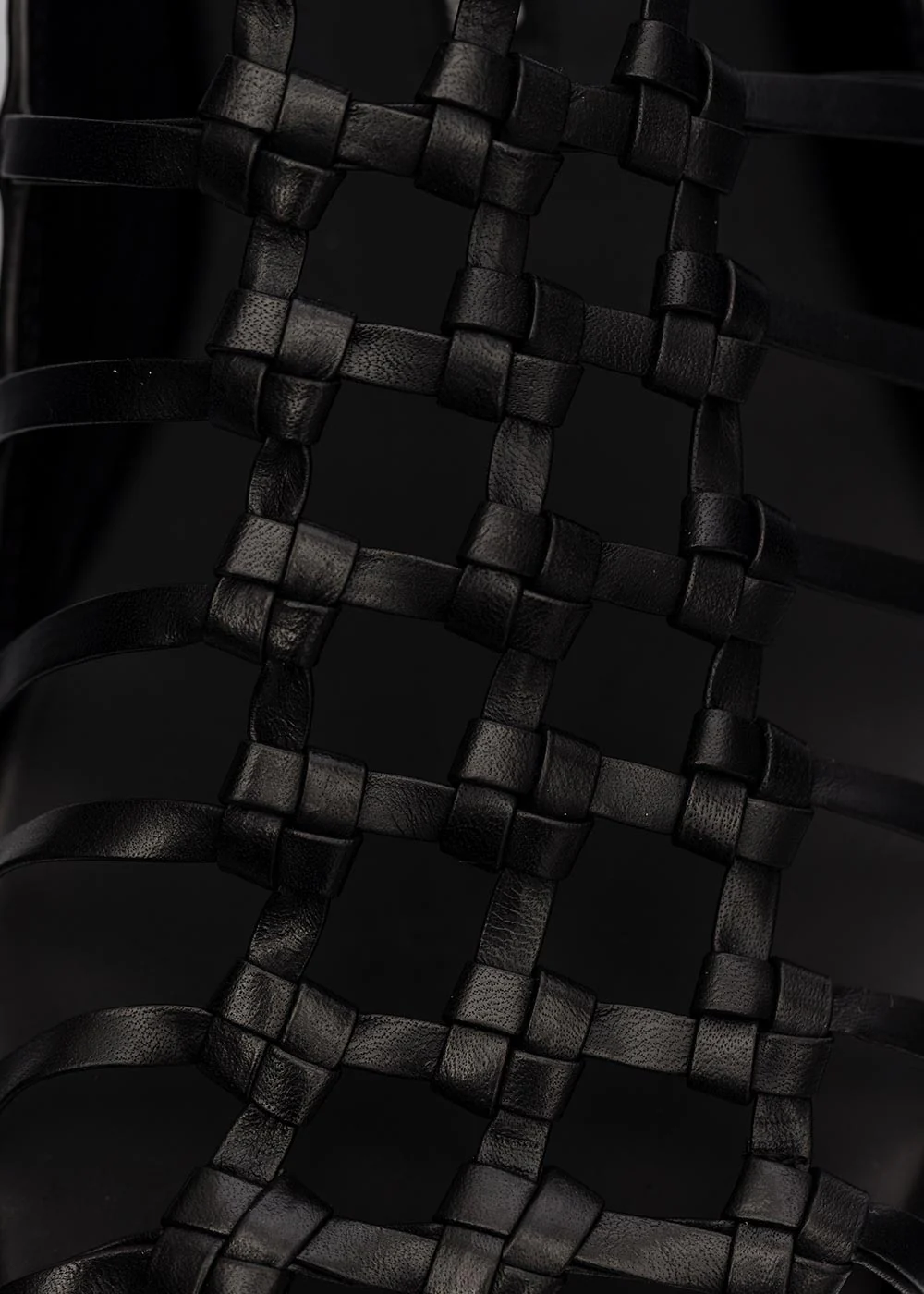 Ann Demeulemeester Black Woven Strap Flats - Black - Image 6