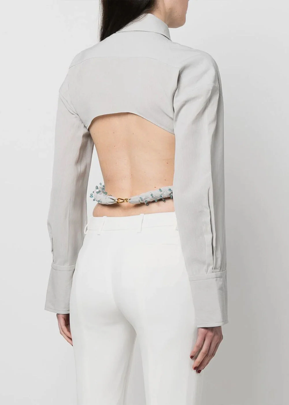 Jacquemus Light Grey La Chemise Perli Shirt - Light Grey - Image 2
