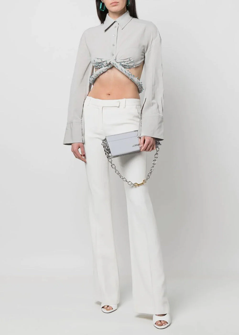 Jacquemus Light Grey La Chemise Perli Shirt - Light Grey - Image 4