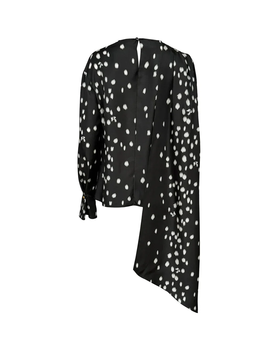 Rochas Printed Twill Blouse with Scarf - Black Beauty - Image 2