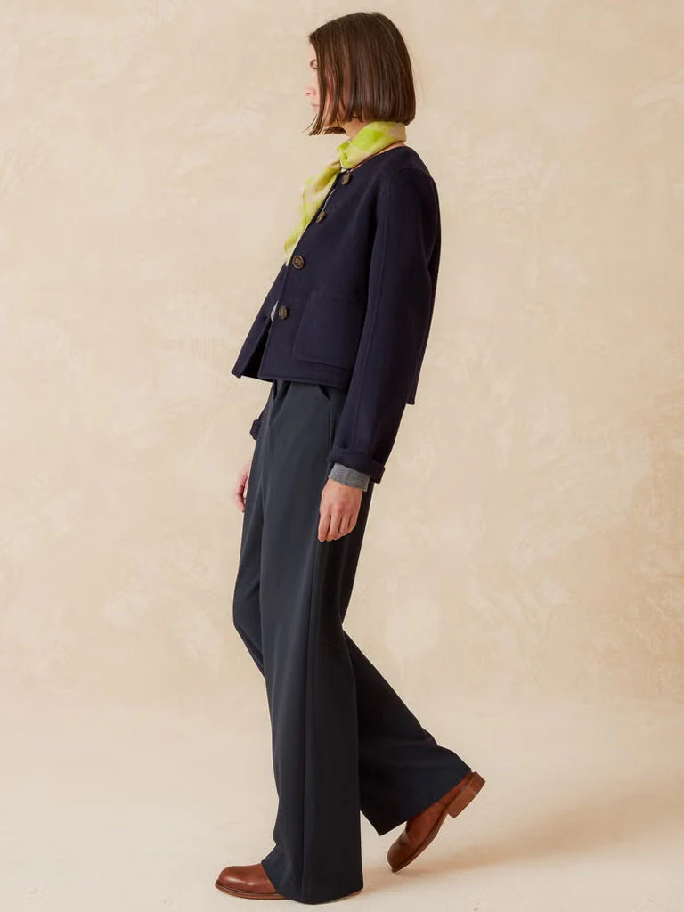 Indi & Cold Collarless Jacket - Marino - Image 2