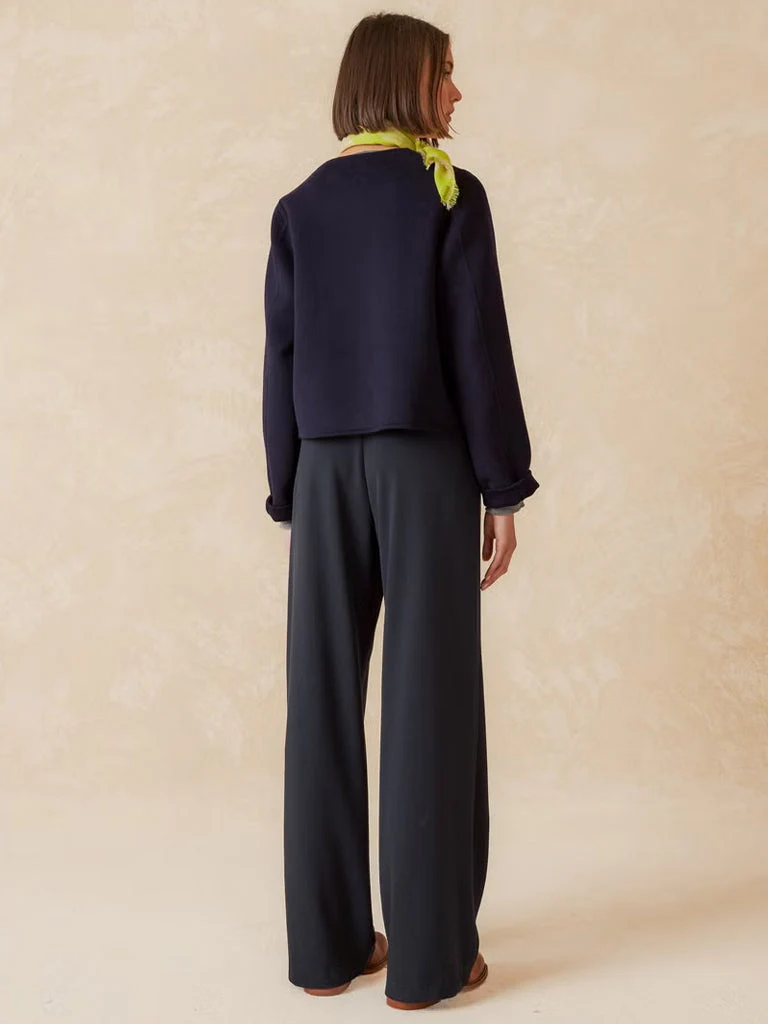 Indi & Cold Collarless Jacket - Marino - Image 4