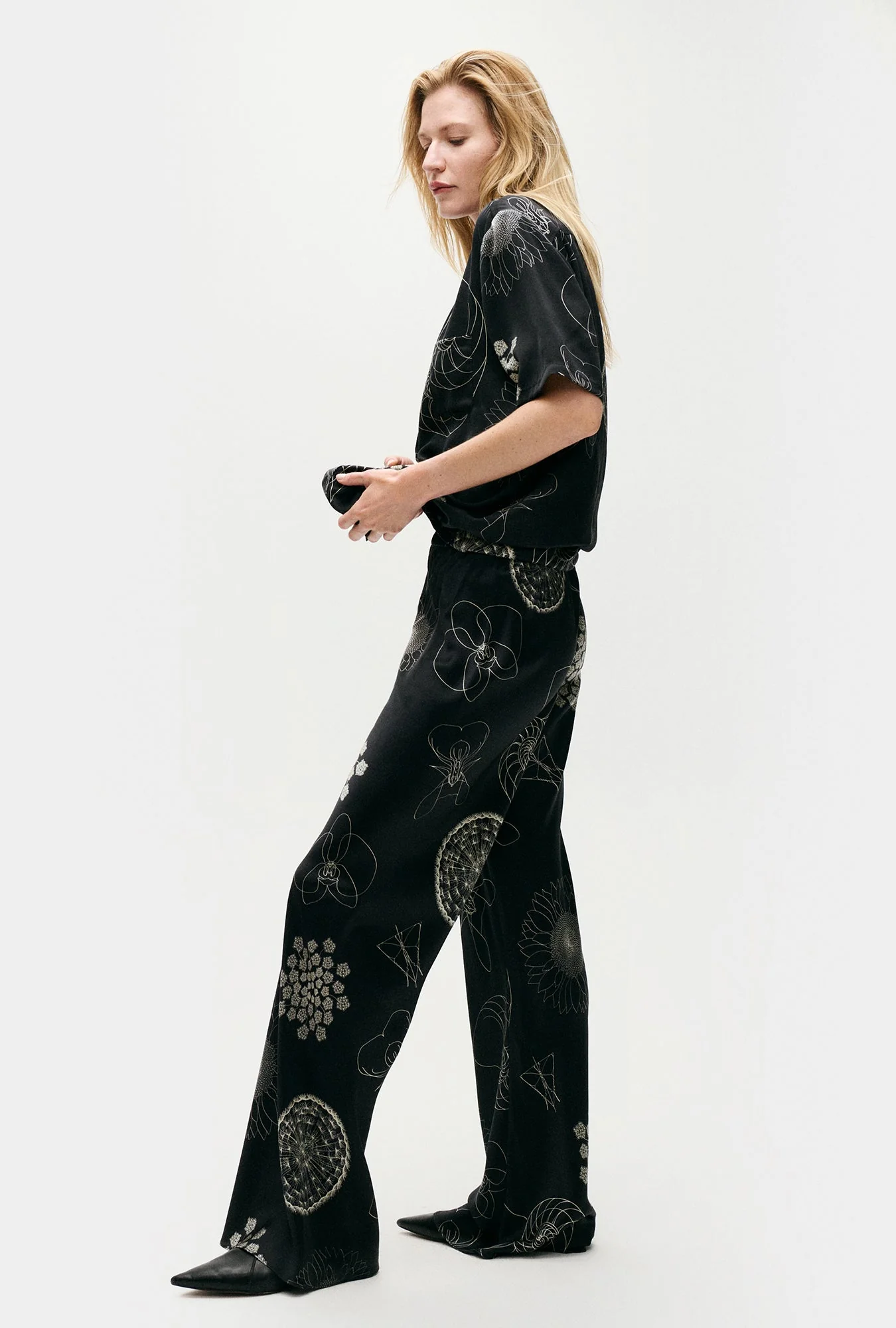 Silk Laundry BIAS CUT PANTS - FIBONACCI BLACK - Image 2