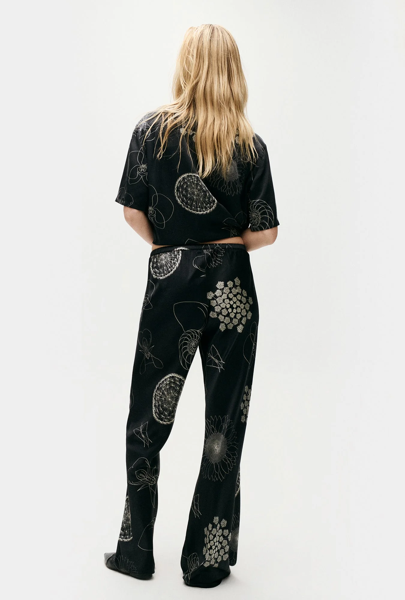 Silk Laundry BIAS CUT PANTS - FIBONACCI BLACK - Image 3