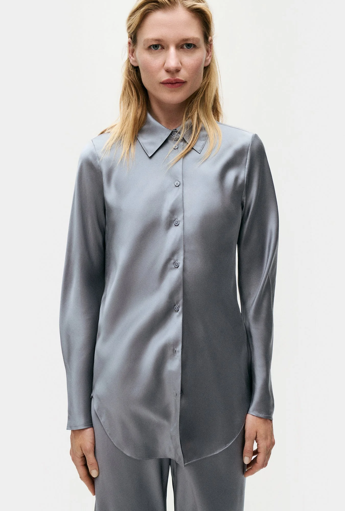 Silk Laundry BIAS CUT SHIRT - STORM - Image 2