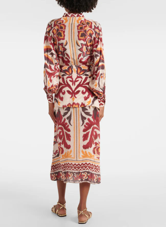 Farm Rio Maxi Dress - Toucans Scarf Cream - Image 3