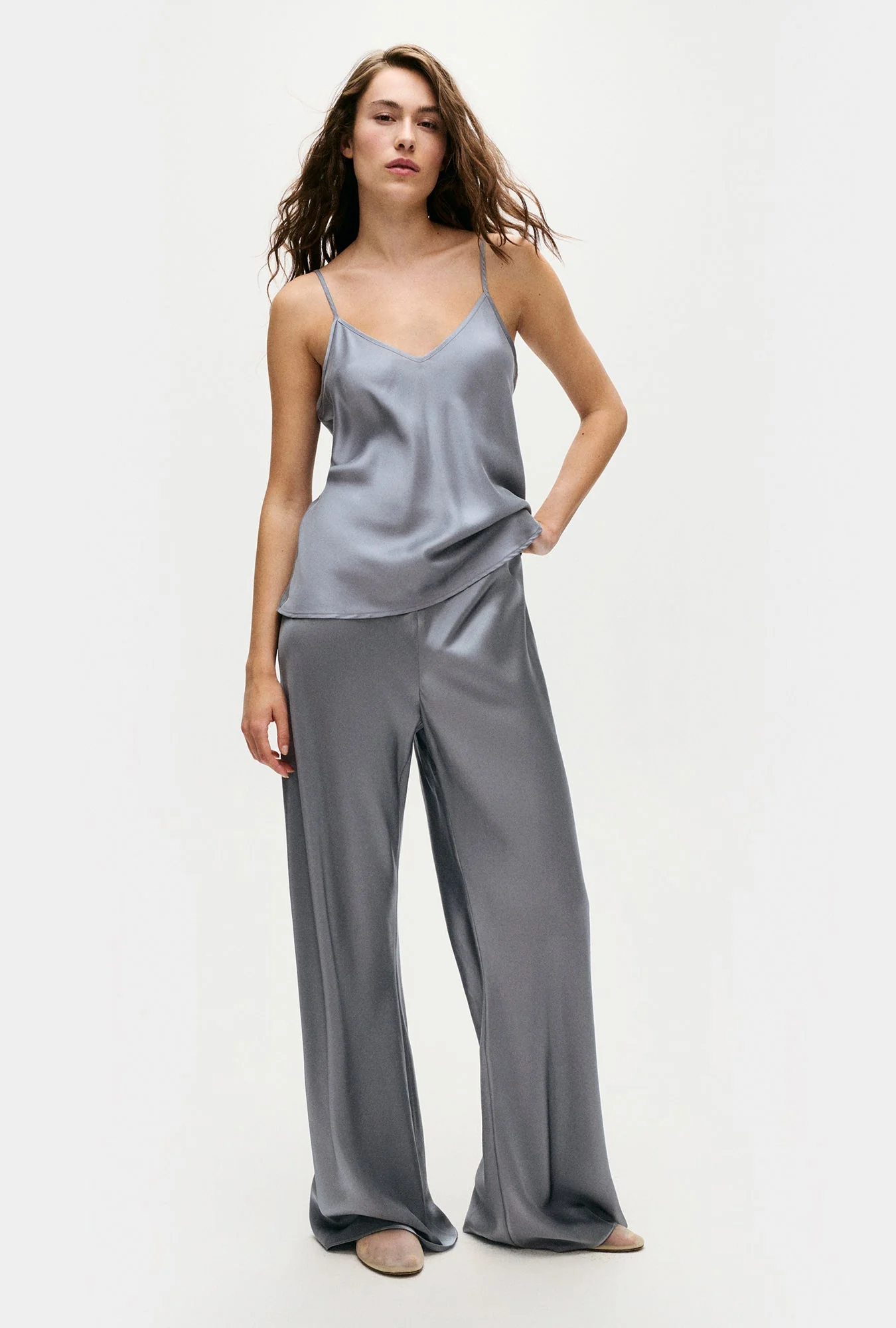 Silk Laundry Bias Cut Cami - Storm - Image 3
