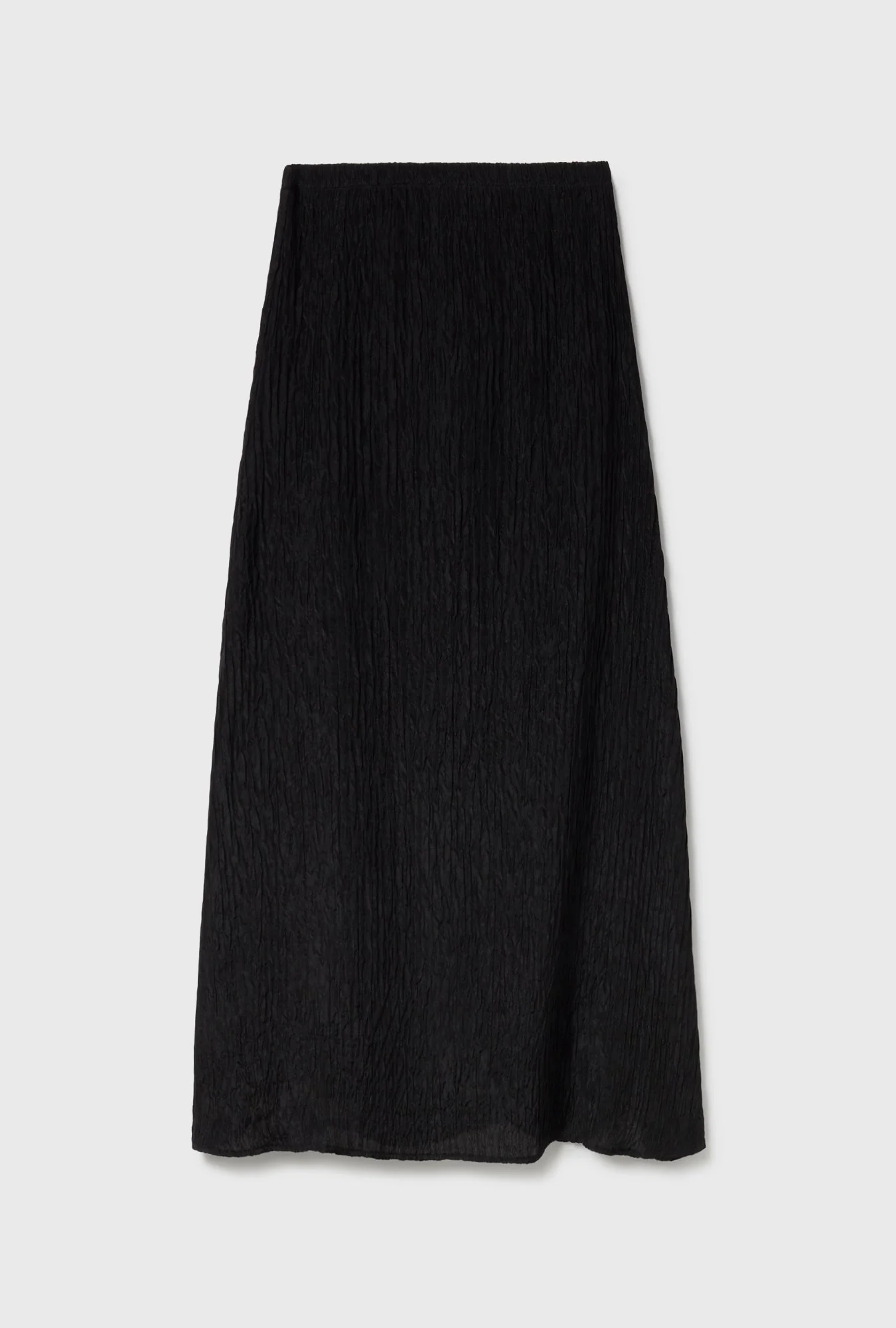 Silk Laundry Crinkle Long Bias Cut Skirt - Black - Image 2