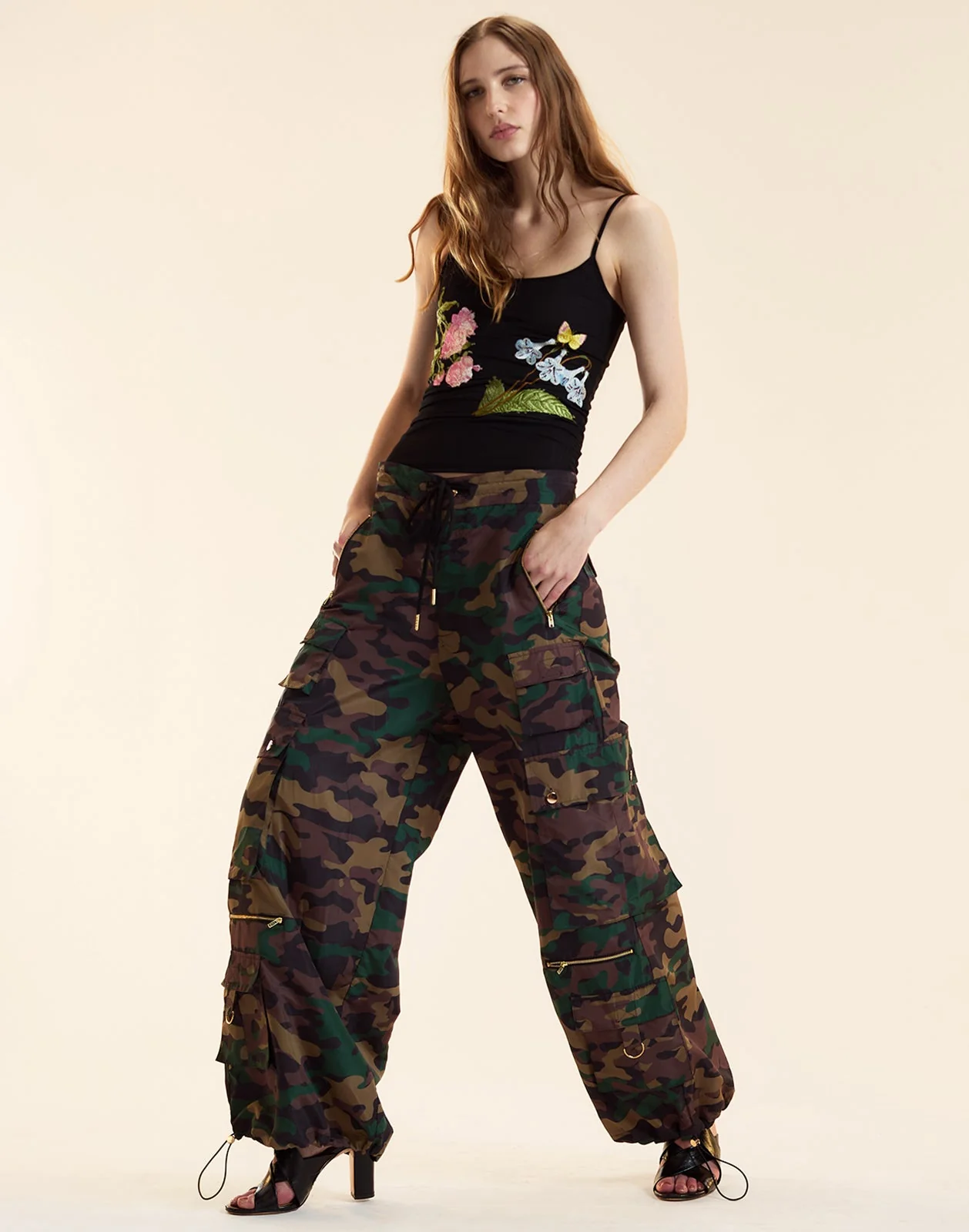 Cynthia Rowley Second Nature Cargo Pants - Green Camo - Image 3