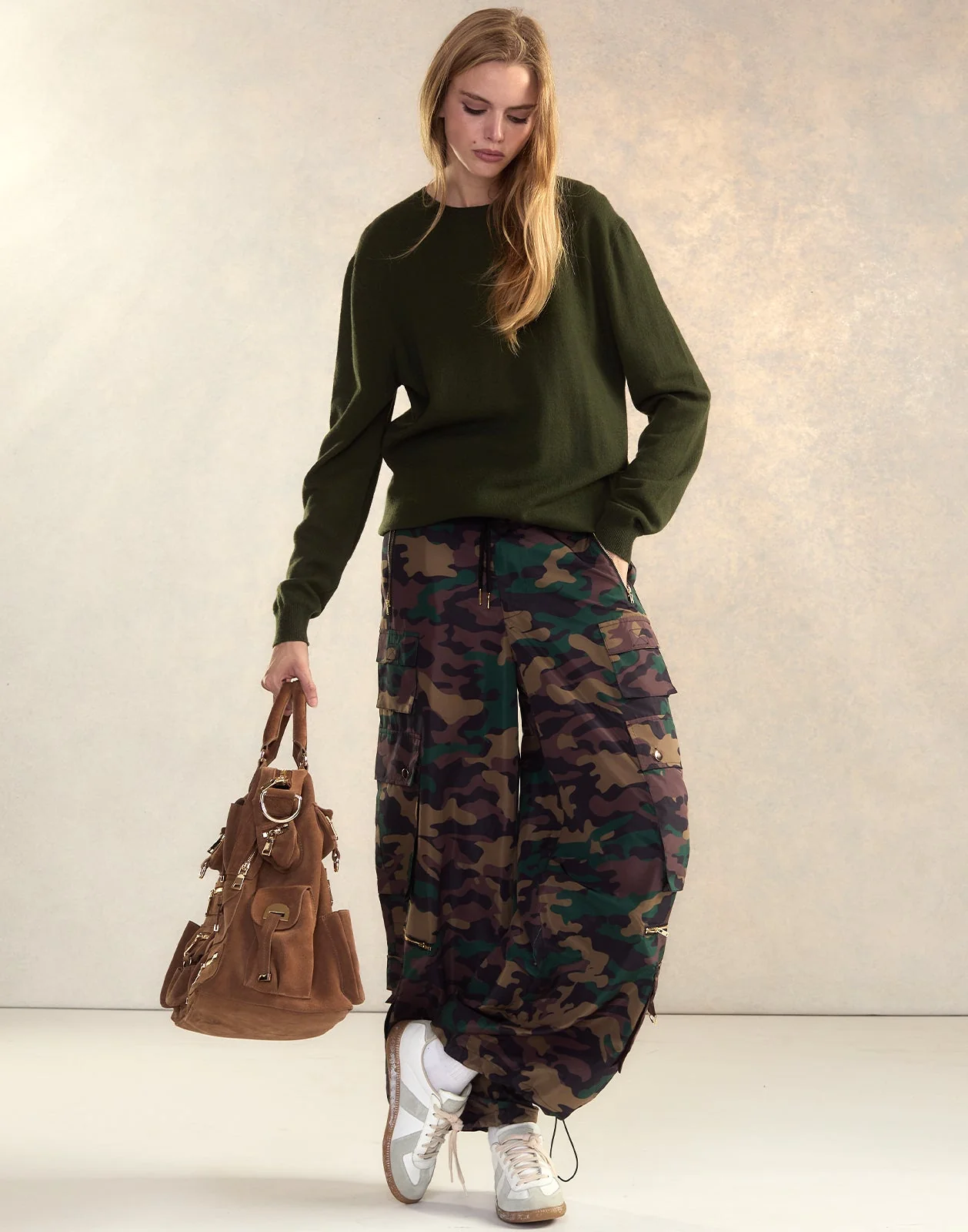 Cynthia Rowley Second Nature Cargo Pants - Green Camo - Image 4