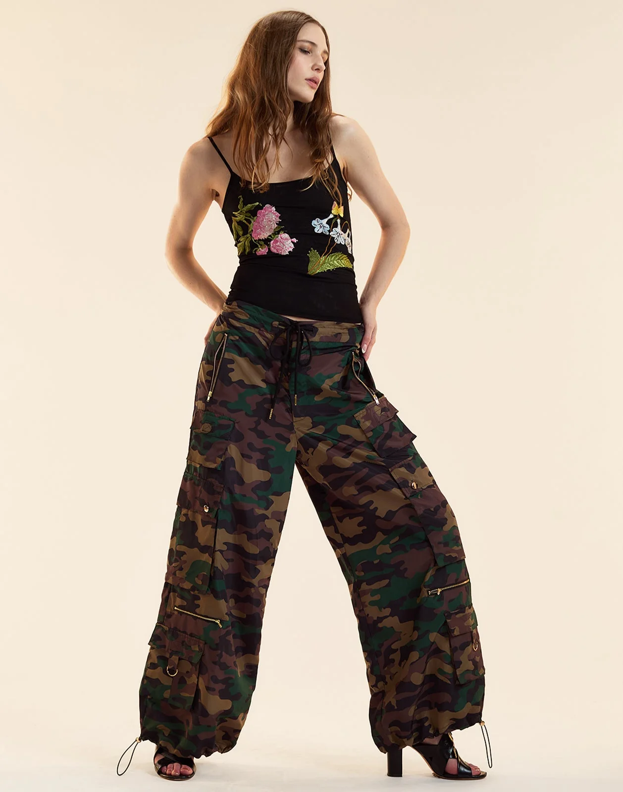 Cynthia Rowley Second Nature Cargo Pants - Green Camo - Image 7