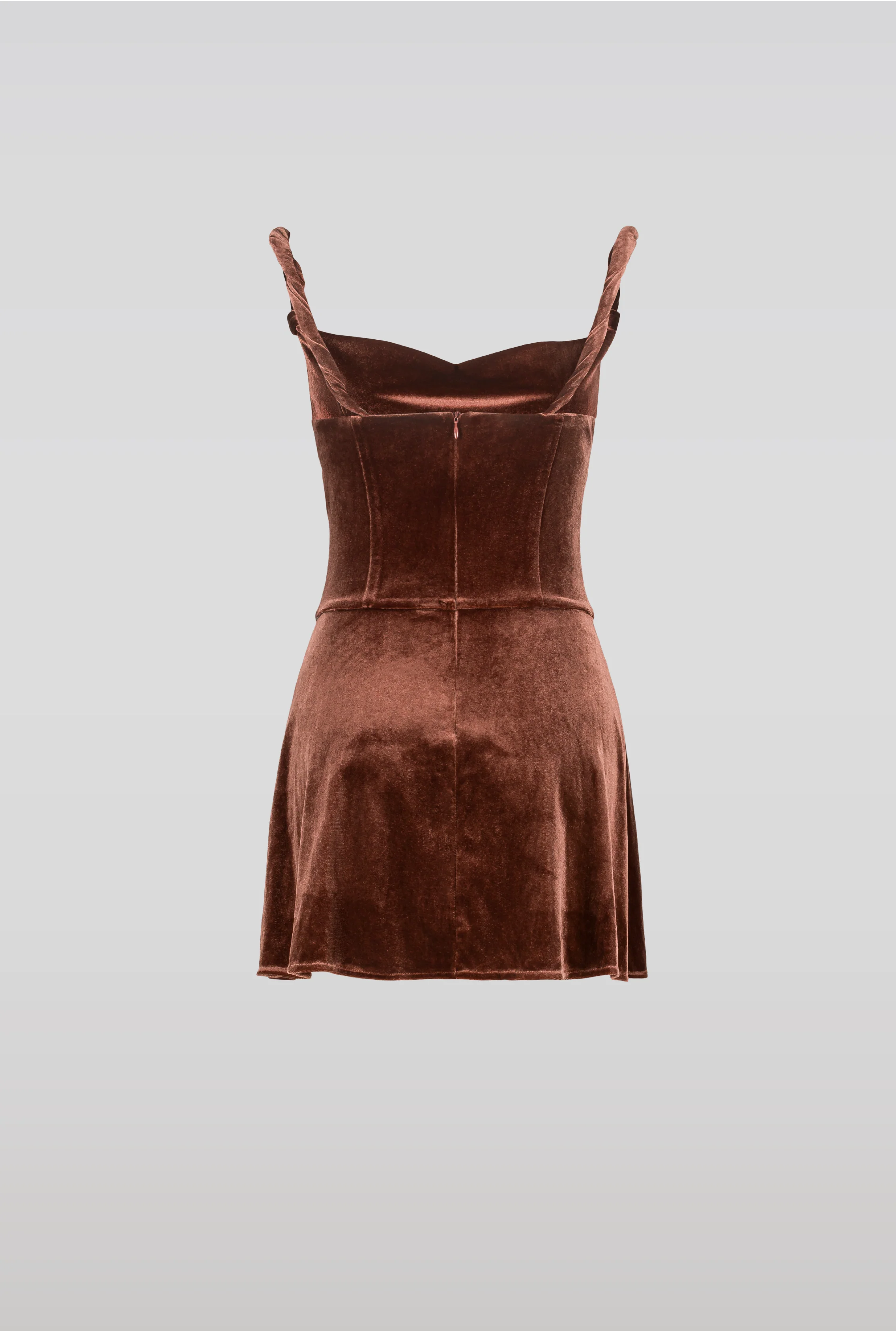 SAEMDI Velvet corset dress - Brown - Image 2