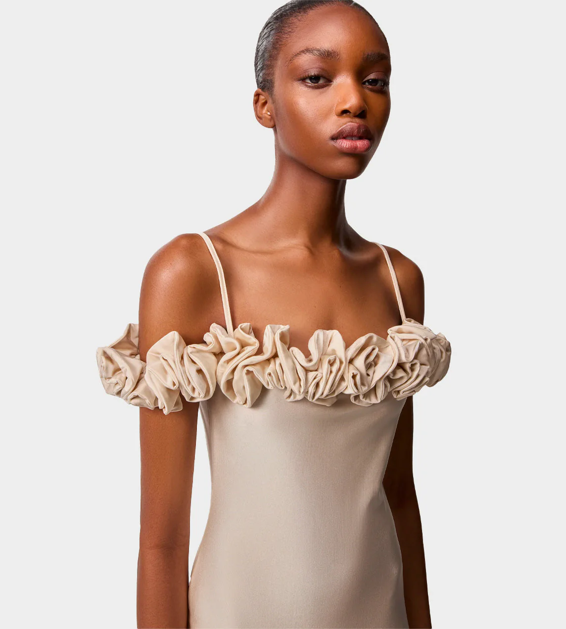 Coperni Ruffle Dress - Beige - Image 4