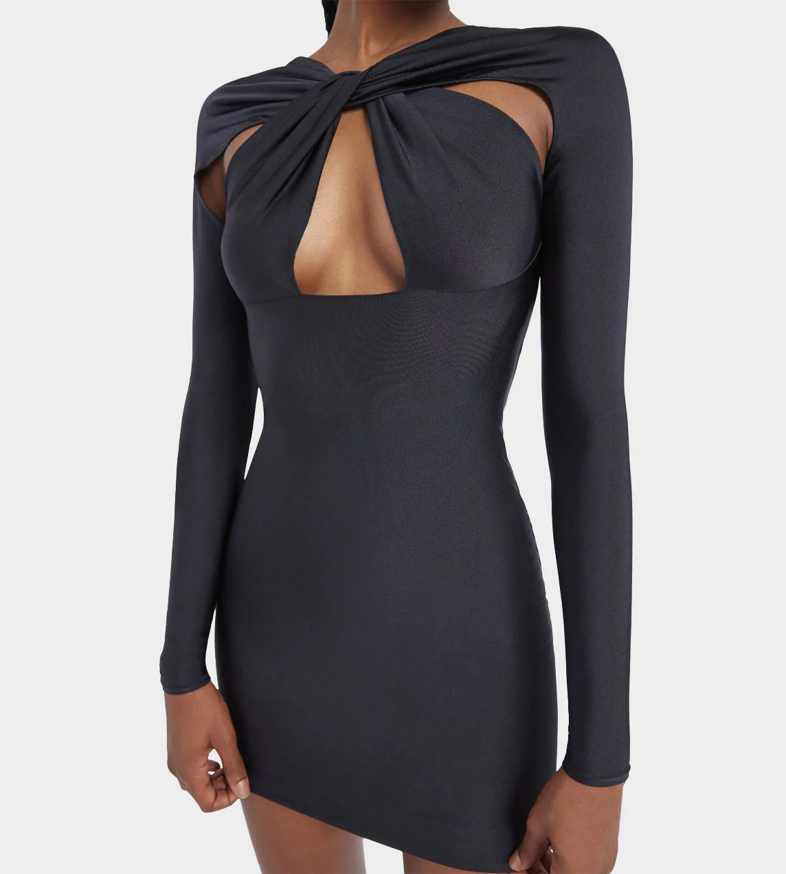 Coperni Twisted Cut-out Jersey Dress - Blk - Image 5