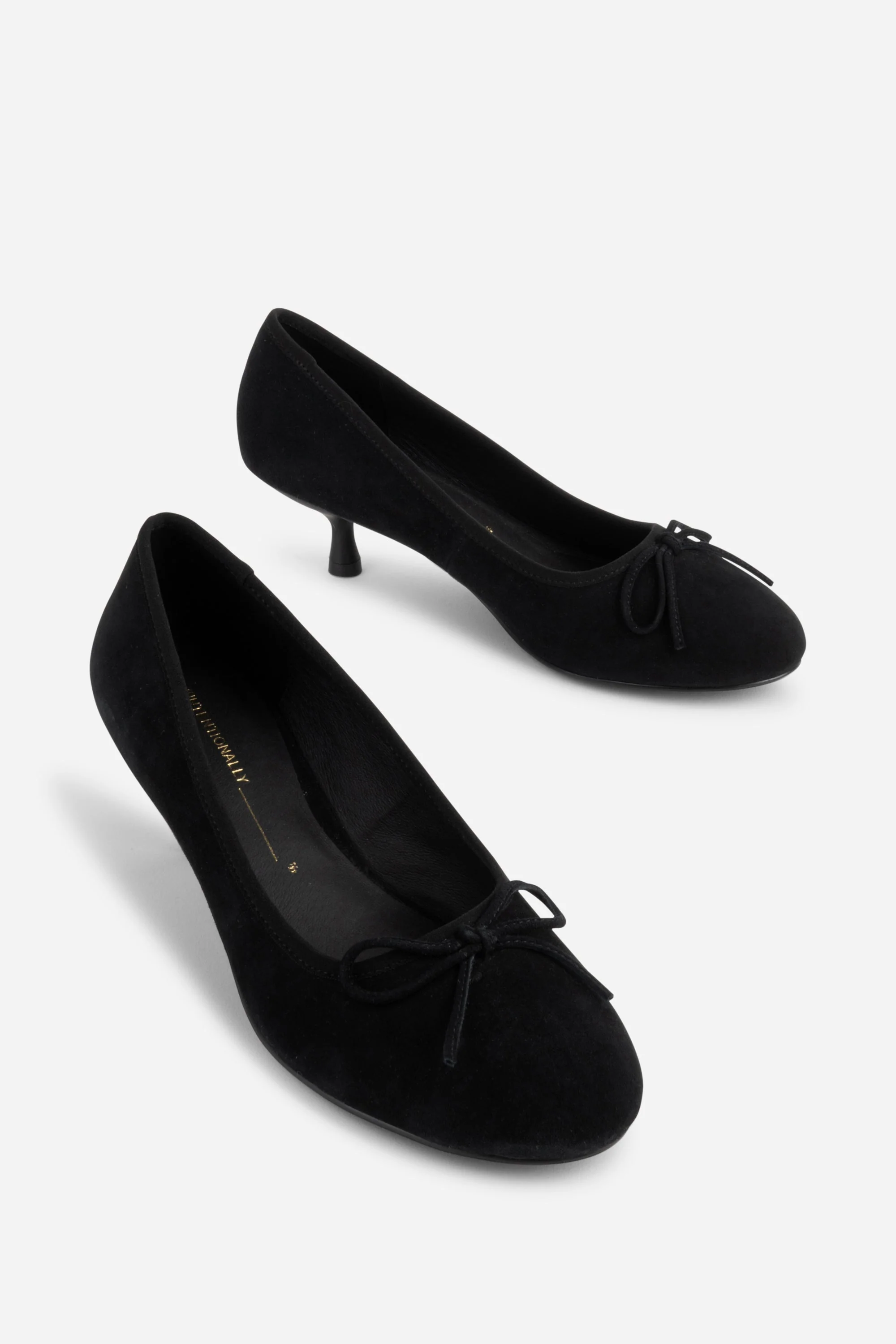 "INTENTIONALLY __________." BINA SUEDE KITTEN HEEL - MERLOT/Black - Image 2