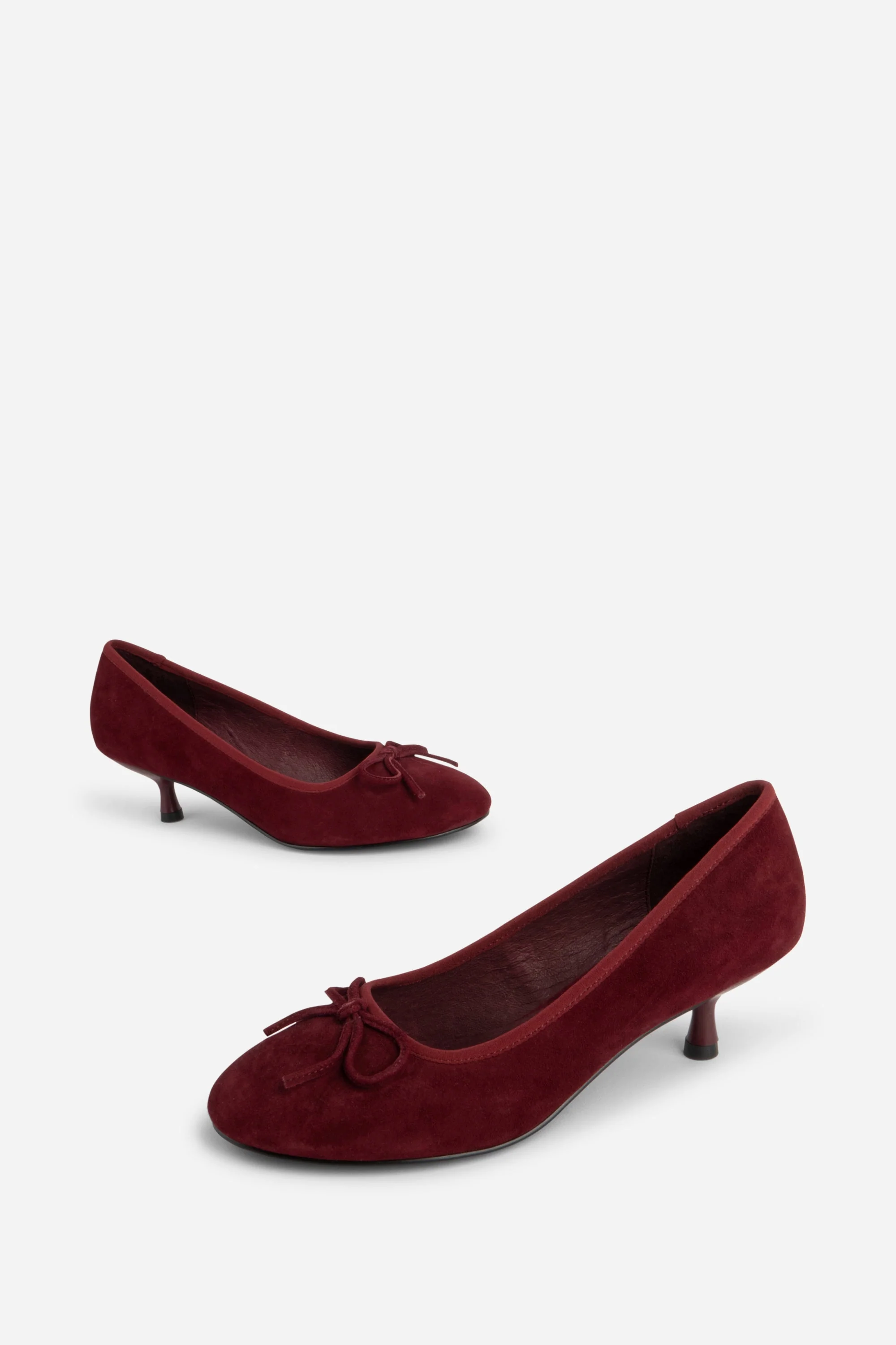 "INTENTIONALLY __________." BINA SUEDE KITTEN HEEL - MERLOT/Black - Image 8