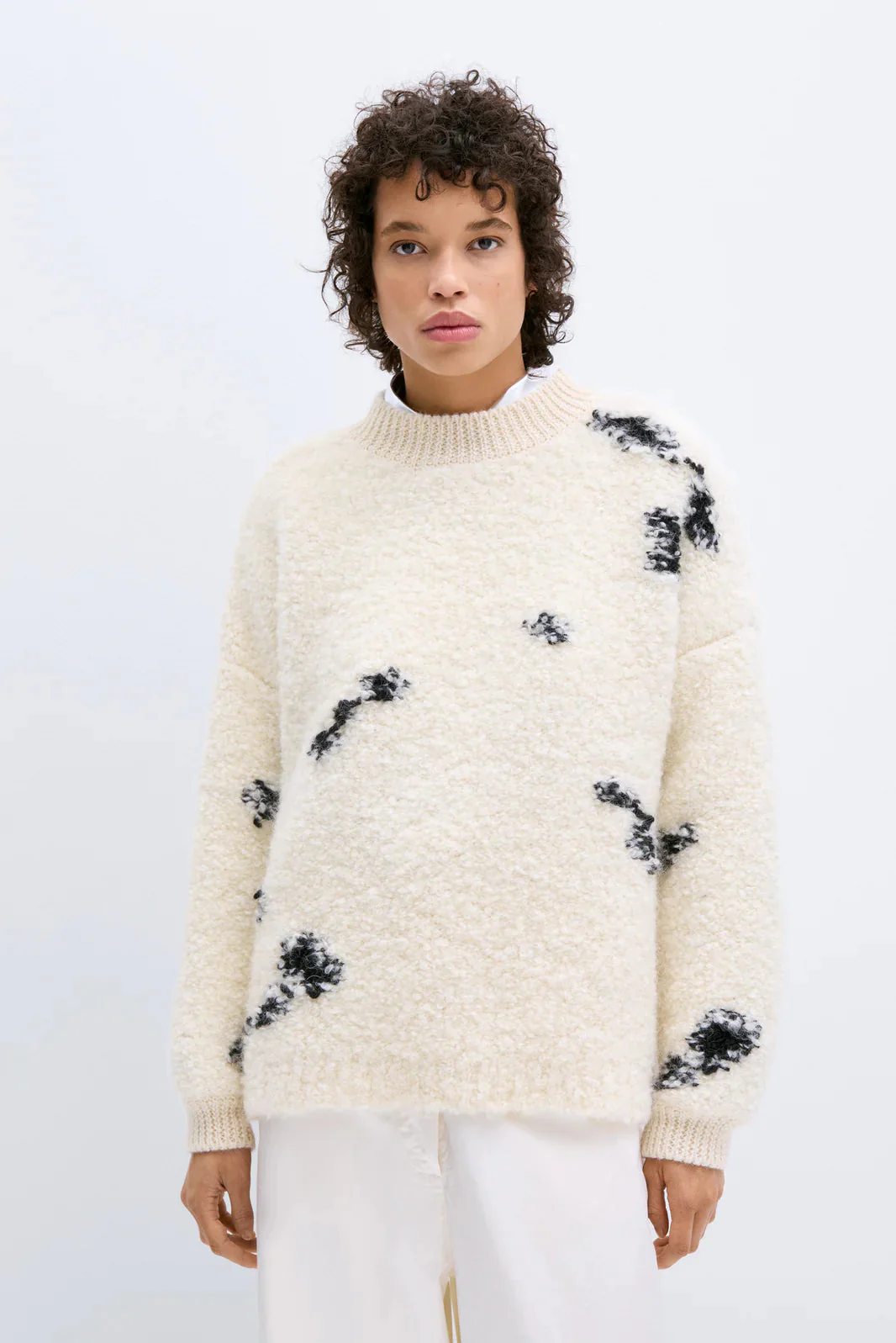 Cordera WOOL And MOHAIR BLOTCH SWEATER - CREAM - Image 2
