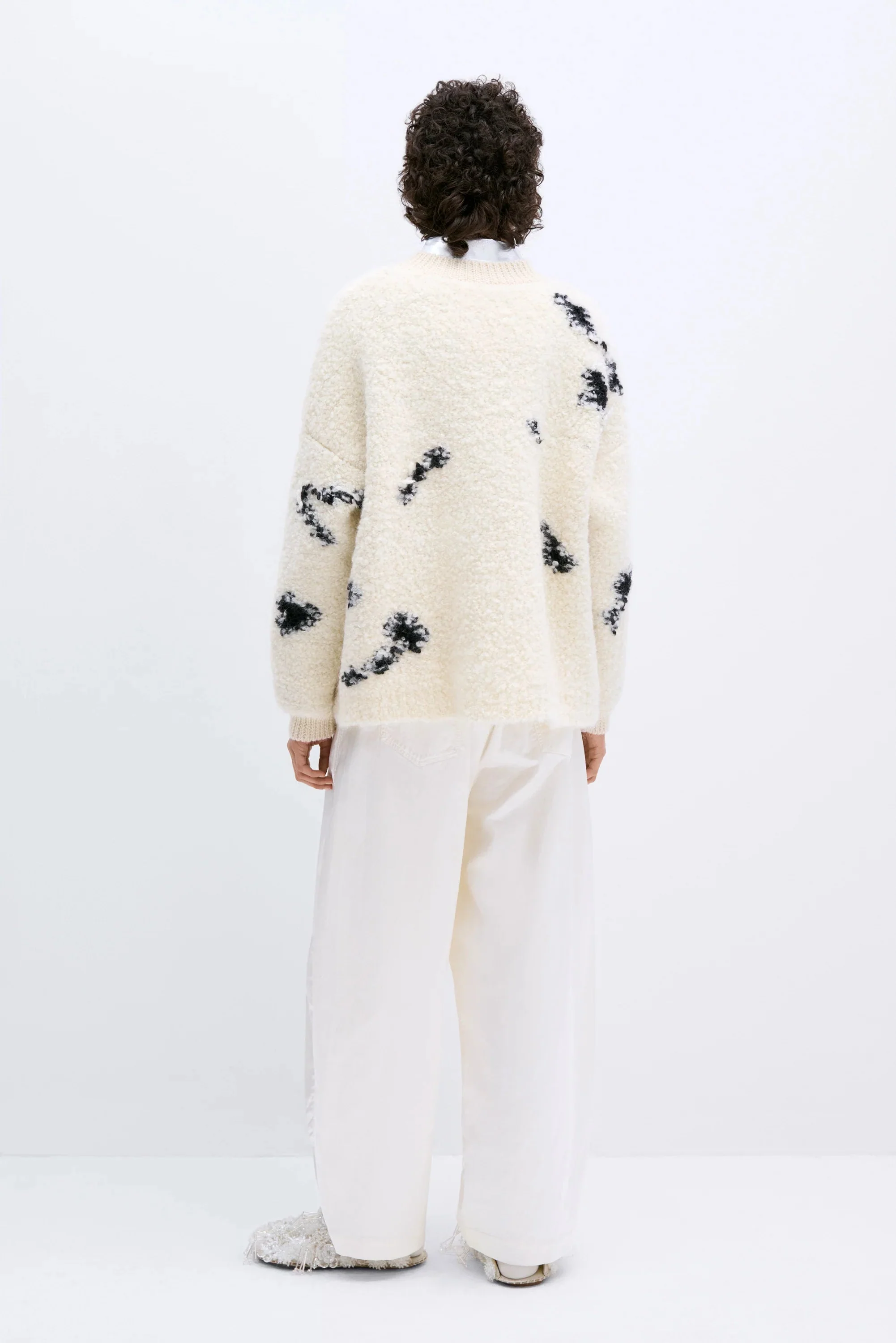 Cordera WOOL And MOHAIR BLOTCH SWEATER - CREAM - Image 3