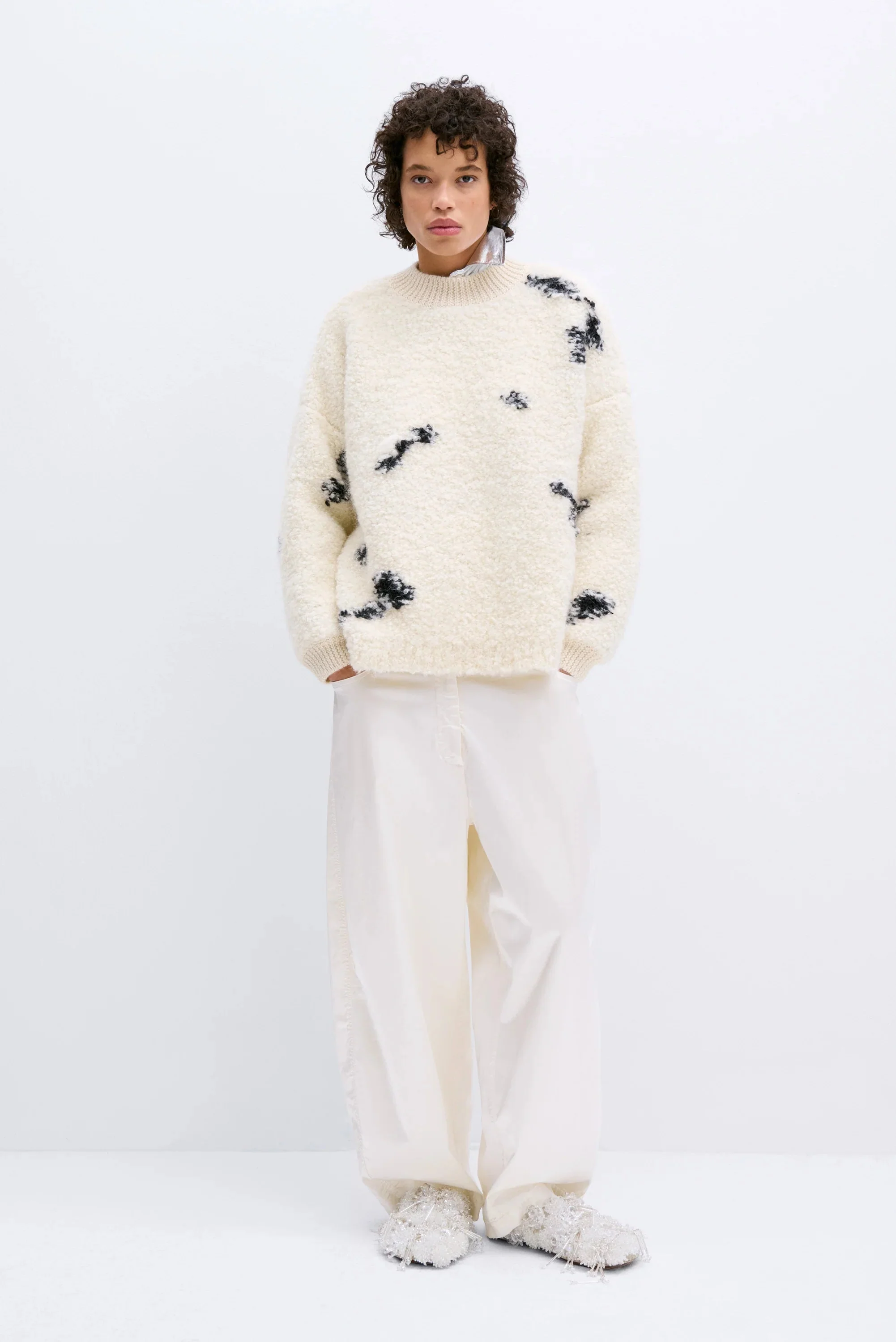 Cordera WOOL And MOHAIR BLOTCH SWEATER - CREAM - Image 4