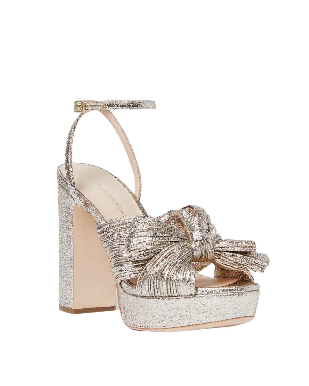 Loeffler Randall NATALIA PLEATED PLATFORM SANDAL - CHAMPAGNE - Image 2