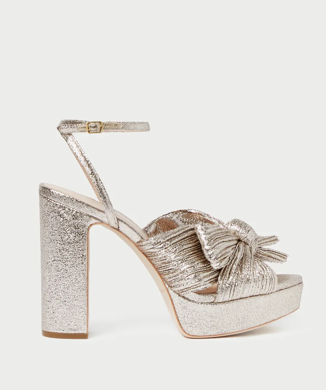 Loeffler Randall NATALIA PLEATED PLATFORM SANDAL - CHAMPAGNE - Image 3