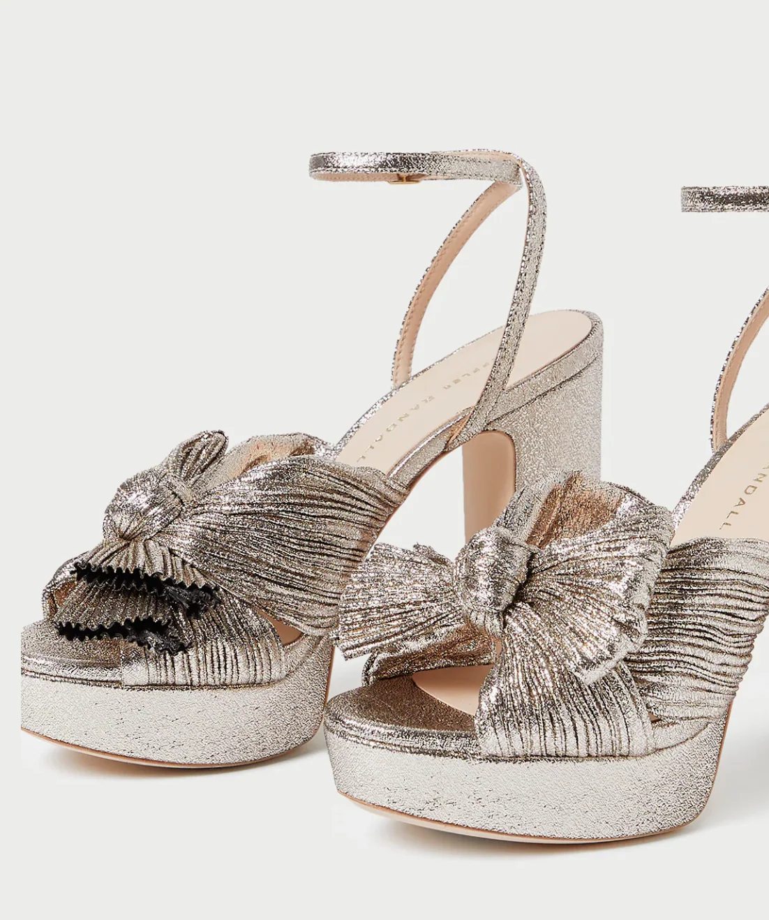 Loeffler Randall NATALIA PLEATED PLATFORM SANDAL - CHAMPAGNE - Image 4