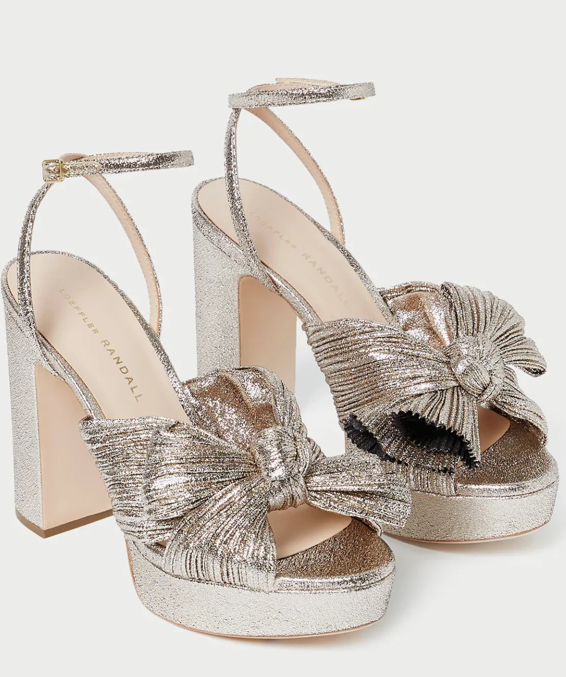 Loeffler Randall NATALIA PLEATED PLATFORM SANDAL - CHAMPAGNE - Image 5