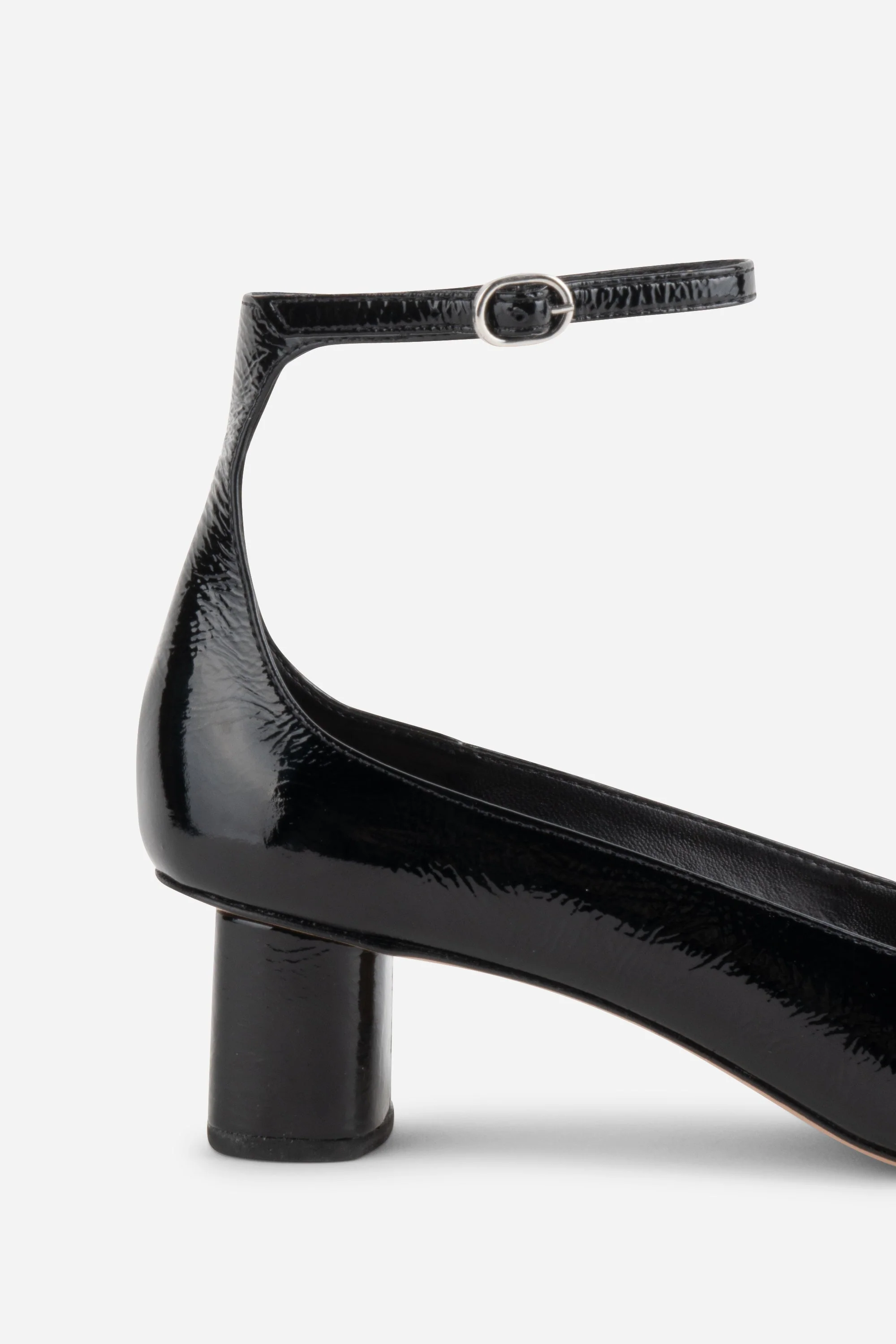 "INTENTIONALLY __________." WYLDE ANKLE STRAP HEEL - Black/White - Image 5
