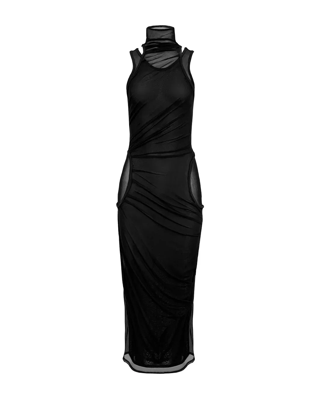 Coperni Layered Mesh Dress - black - Image 3