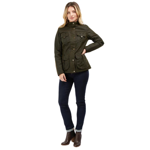 Barbour Winter Defense Wax Jacket  - Olive/Classic - Image 2