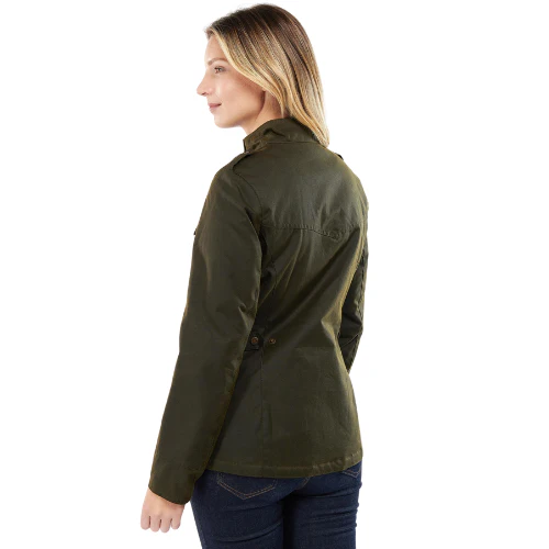 Barbour Winter Defense Wax Jacket  - Olive/Classic - Image 4