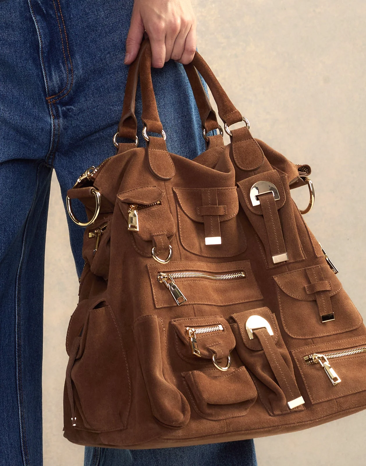 Cynthia Rowley Leather Cargo Pocket Bag