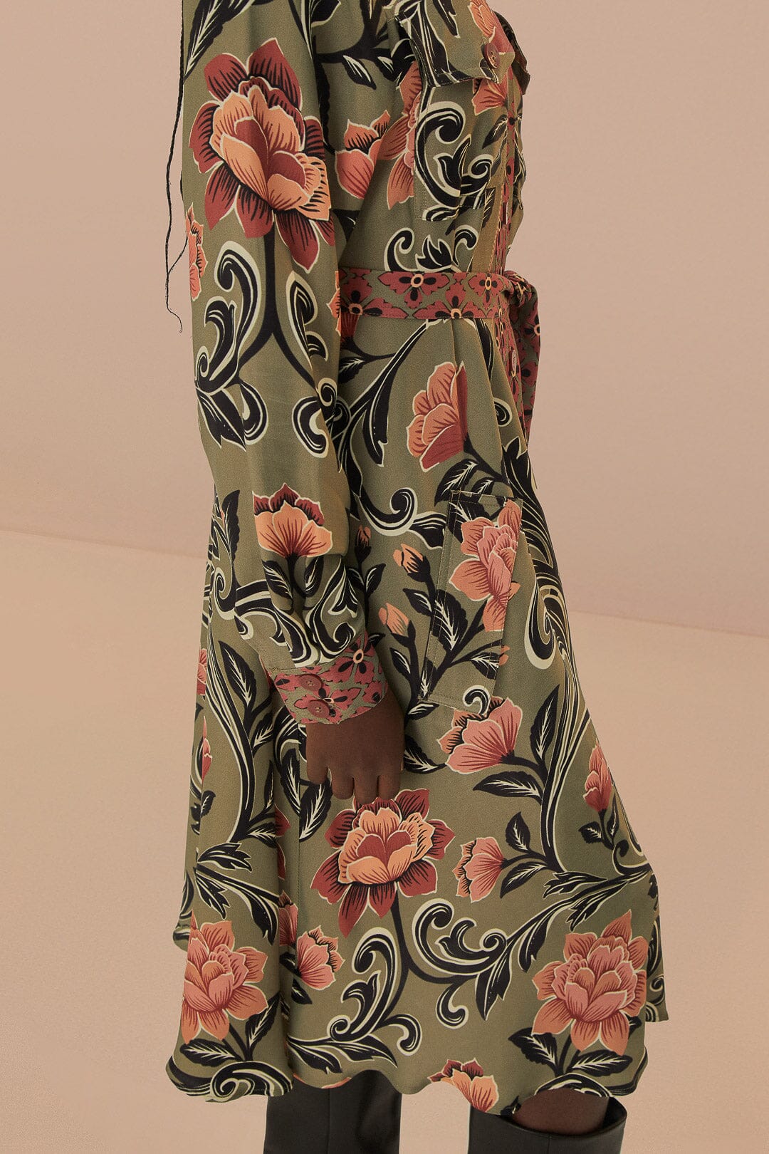 Farm Rio Midi Dress - Arabesque Floral Green - Image 2