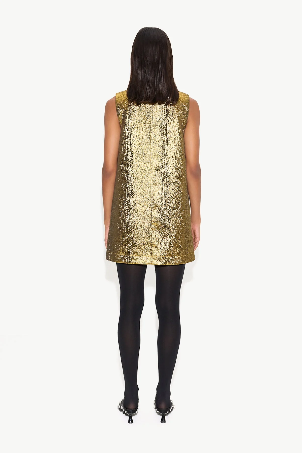 Simon Miller Fountain Metallic Mini Dress - Star Gold - Image 5