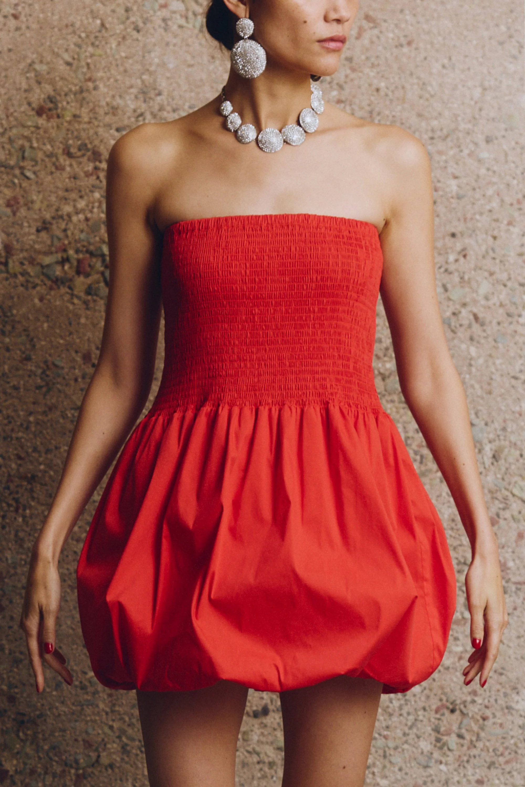 Simon Miller Via Smocked Mini Dress - Lucky Red