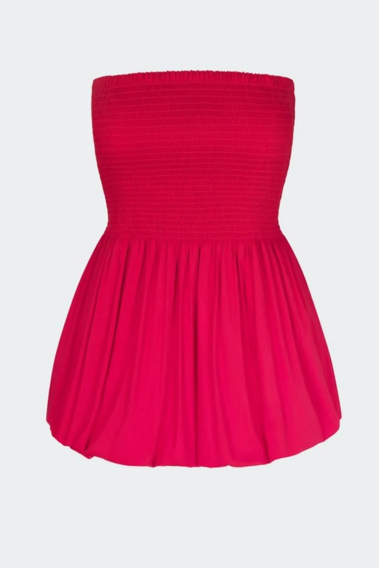 Simon Miller Via Smocked Mini Dress - Lucky Red - Image 5