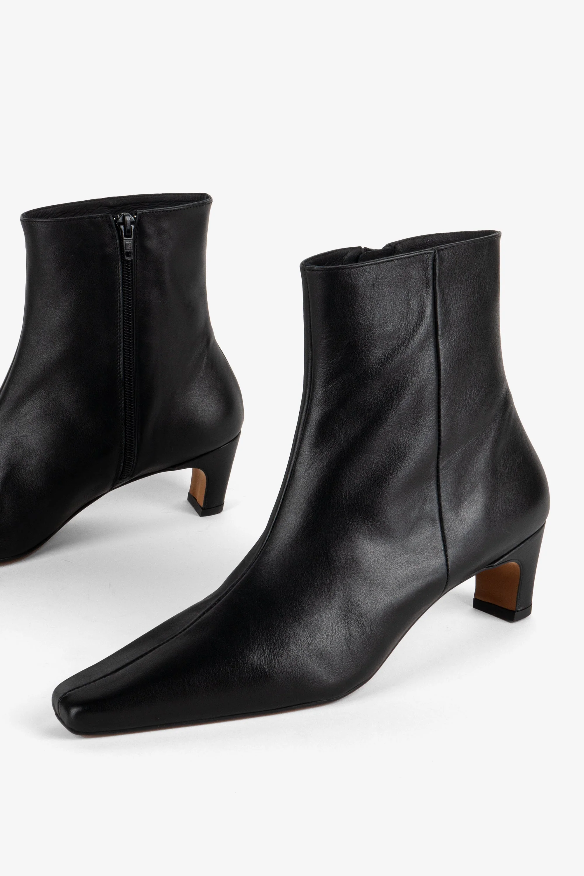 "INTENTIONALLY __________." LEXI KITTEN HEEL ANKLE BOOT - OATMILK/BLACK - Image 10