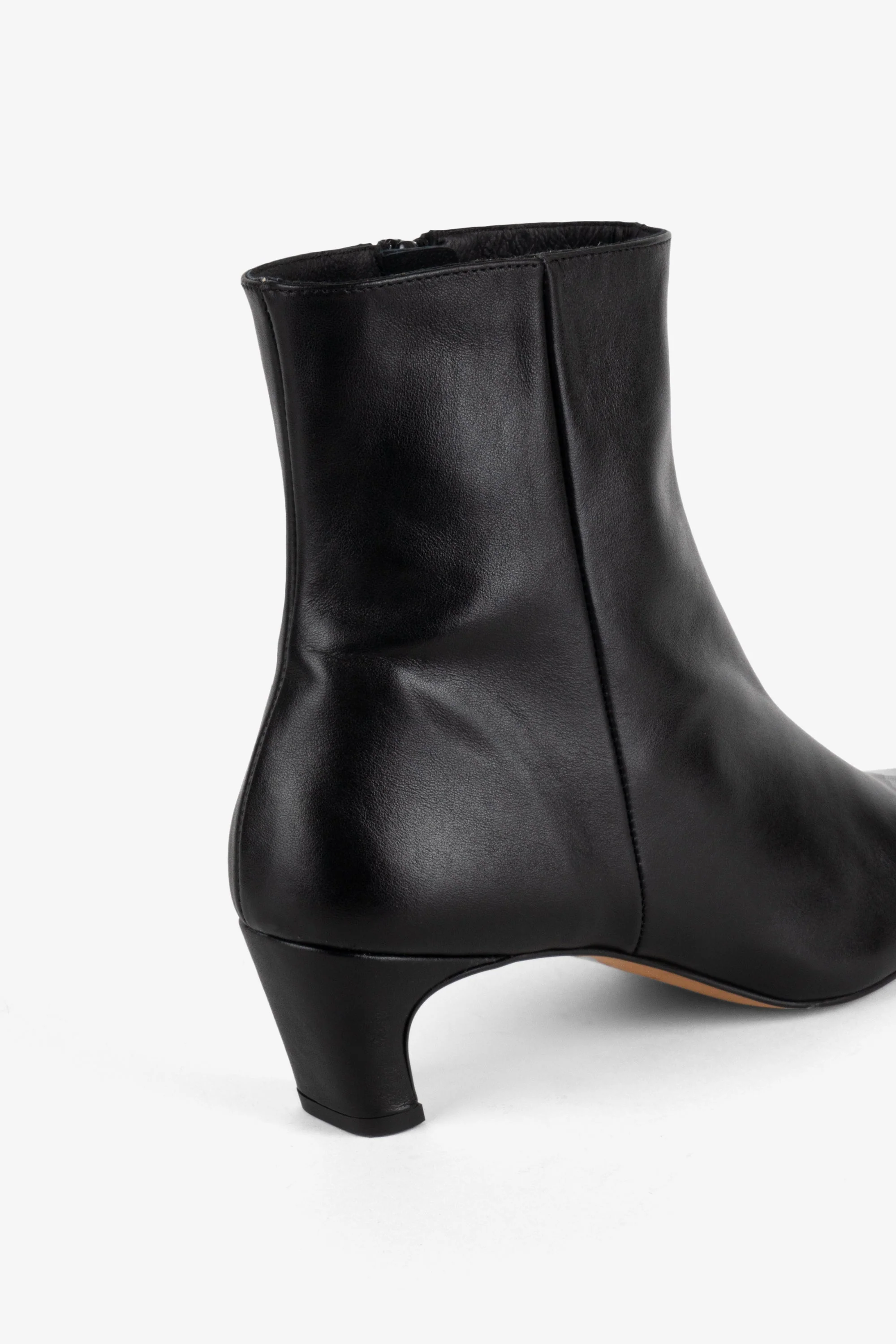 "INTENTIONALLY __________." LEXI KITTEN HEEL ANKLE BOOT - OATMILK/BLACK - Image 11
