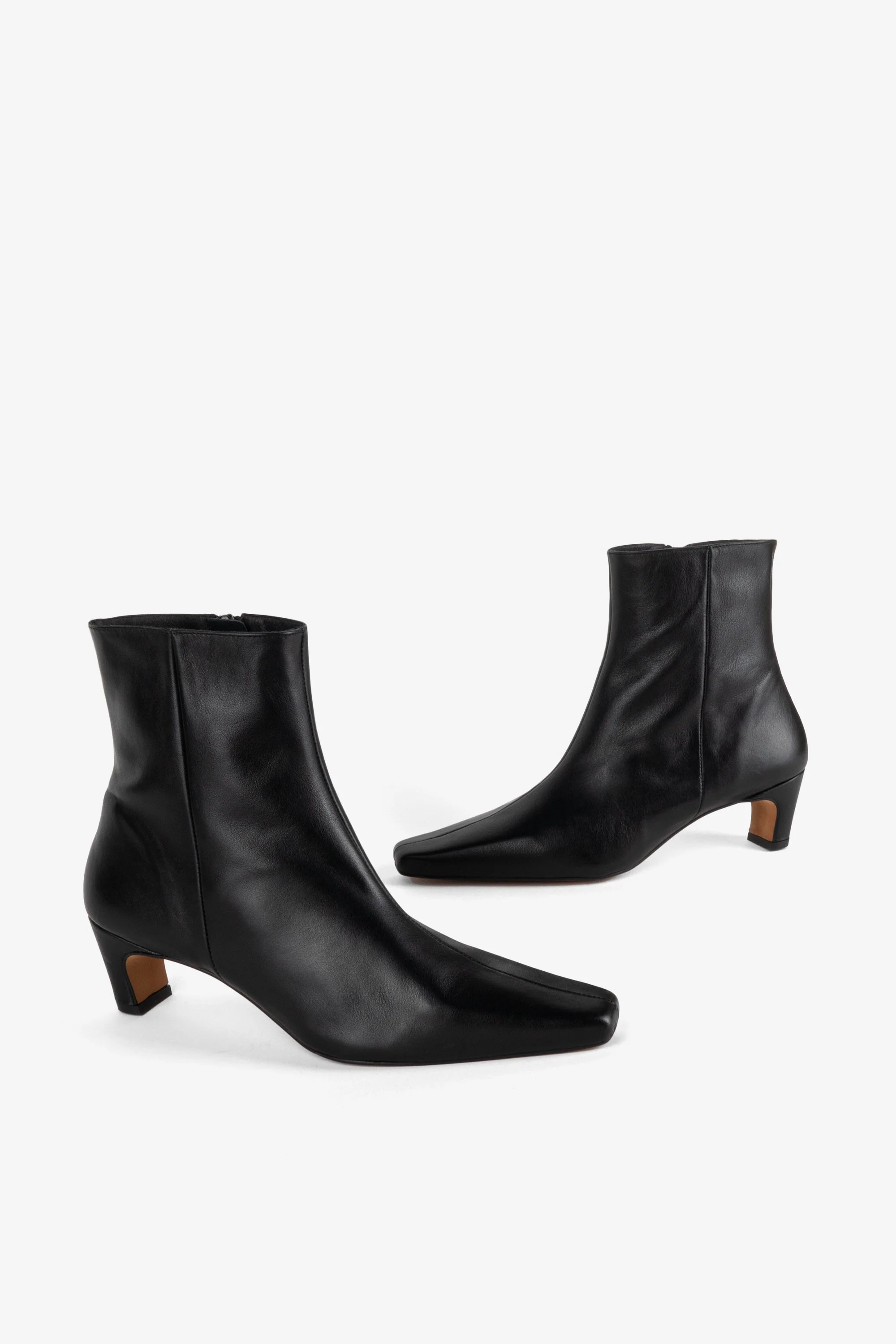 "INTENTIONALLY __________." LEXI KITTEN HEEL ANKLE BOOT - OATMILK/BLACK - Image 9