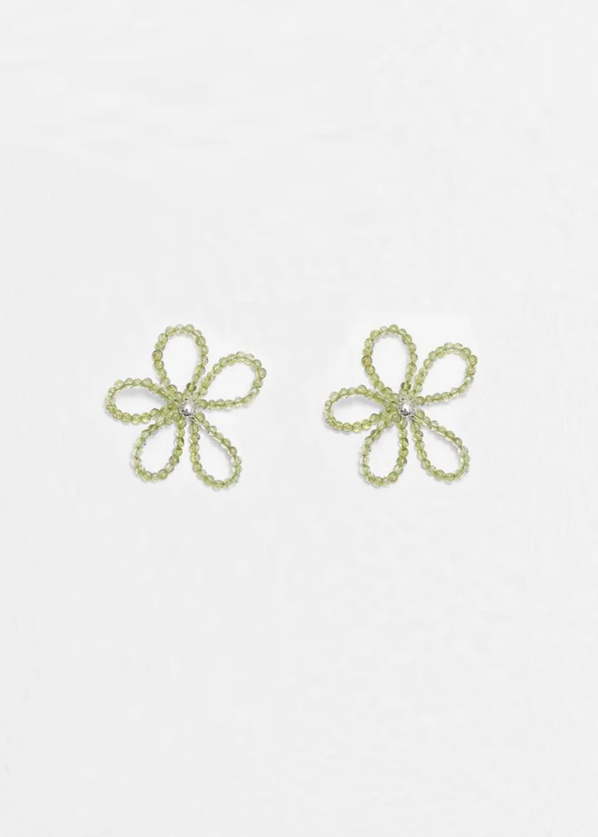 Kara Yoo Bloom Medium Earrings - Peridot - Image 2