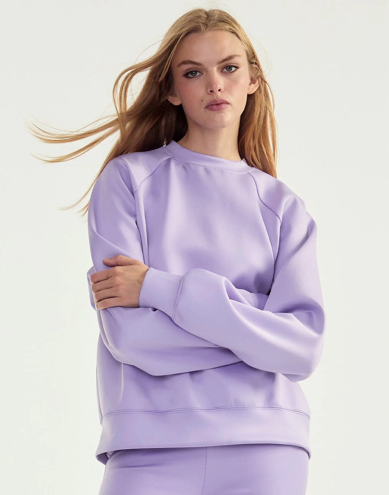Cynthia Rowley Bonded Pullover Sweatshirt - Lavender - Image 2